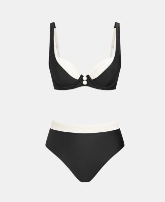 Women's V-Neck Adjustable Straps Bikini Set