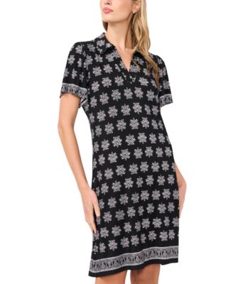 Women's Short-Sleeve Knit Polo Dress