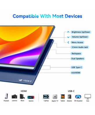 2.5K 144Hz Gaming Portable Monitor V1 Pro, 16-inch HDR IPS with FreeSync