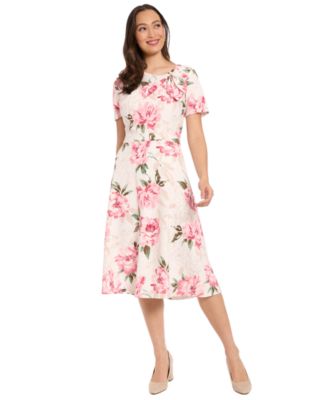 Women's Printed Boat Neck Dress