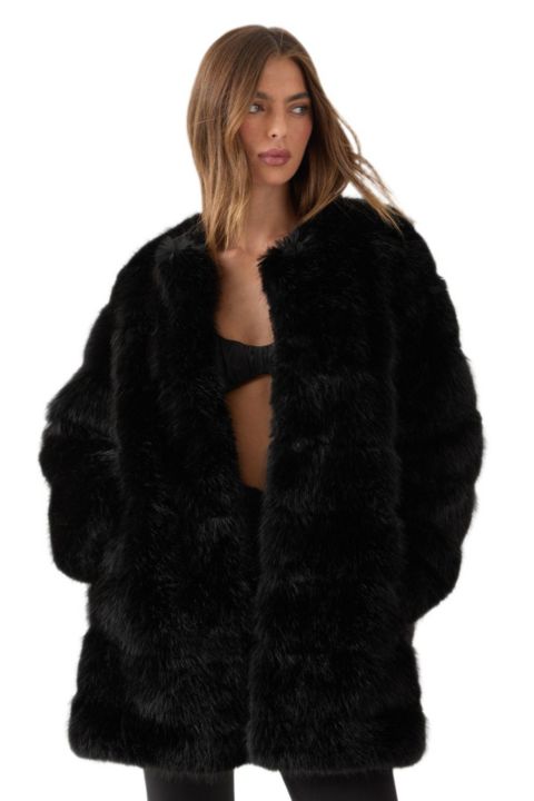 Женские куртки MissPap Panelled Faux Fur Coat