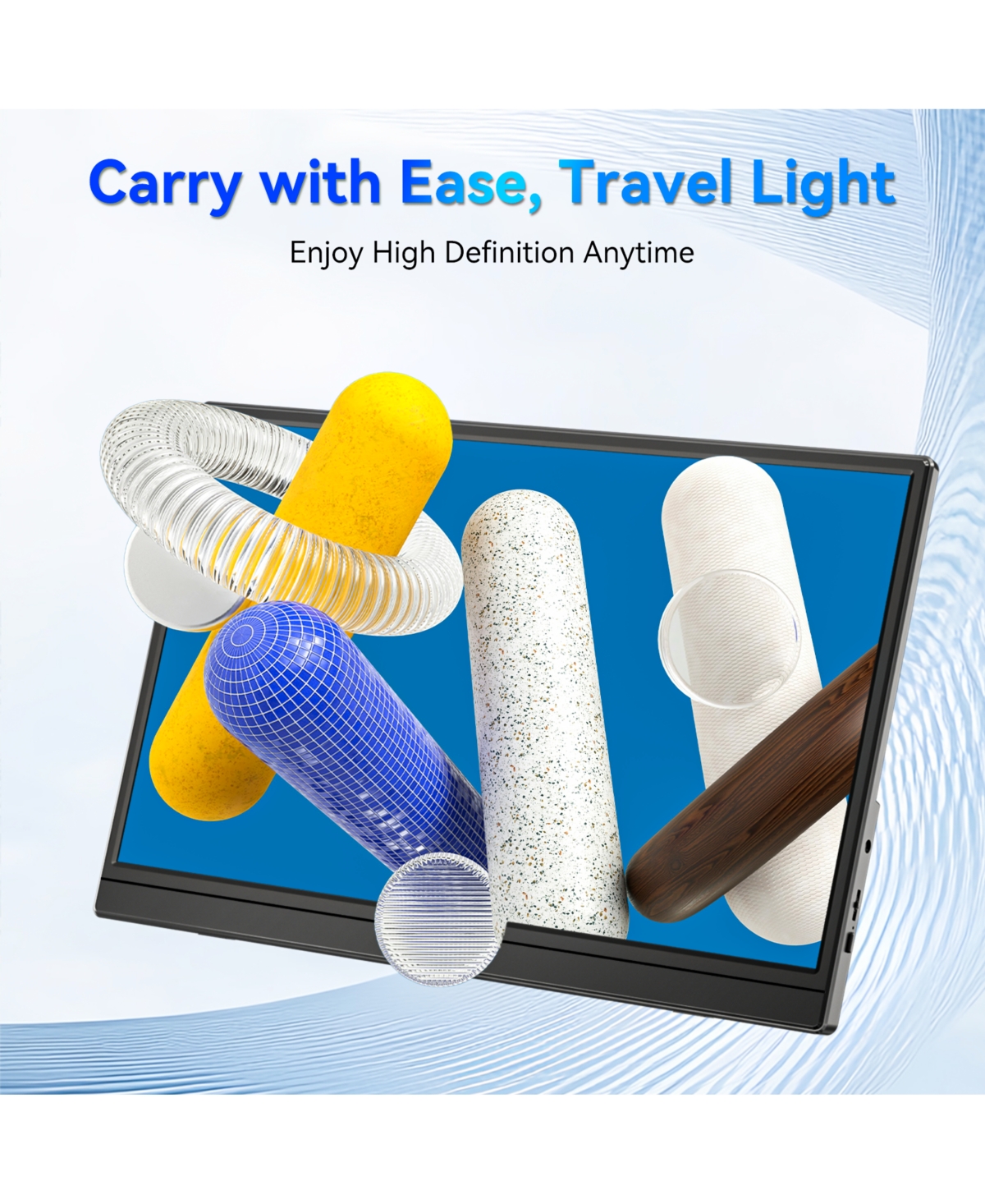 Ltmate Portable Monitor 15.6-inch, 1080P Usb-c Hdmi Ultra-Slim Travel Monitor with Kickstand, Eye Care, External Second Screen for Laptop Pc Mac Phone