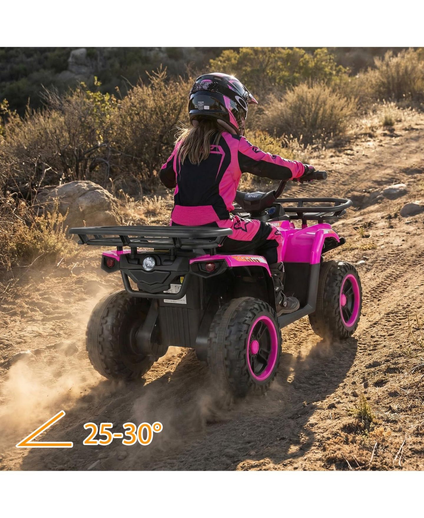 Детская игрушка Mecale 24V Electric Ride On Quad with LED Headlights, цвет: Розовый — фото 7