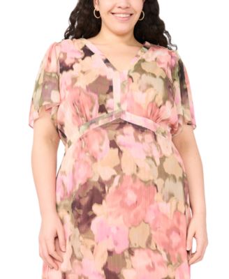 Plus Size V-Neck Empire Waist Maxi Dress
