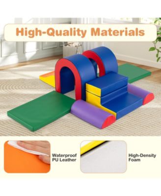 10-Pc. Soft PU Leather Foam Climbing Blocks Play Gym