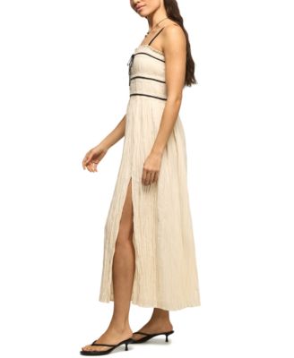 Women's Contrast Piped Square Neck Dress