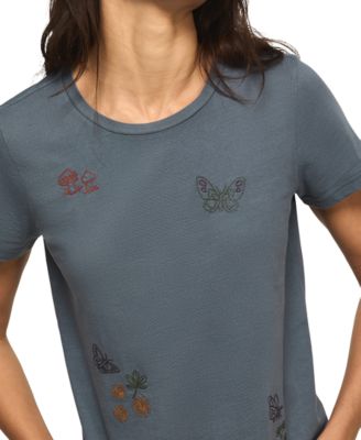 Women's Classic Fit and Floral Butterfly Classic T-Shirt