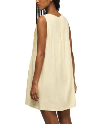 Women's Pleated Tie Neck Mini Dress