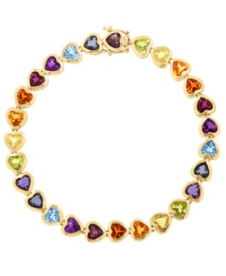 Multi-Gemstone (13-3/8 ct. t.w.) Bracelet in Gold Over Silver