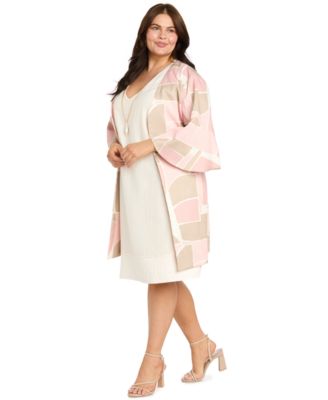 Plus Size V-Neck Dress & Jacket