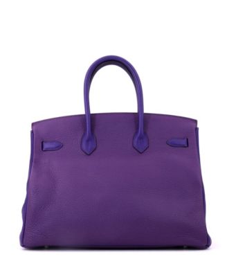 Birkin 35 Handbag Bicolor Clemence with Palladium Hardware
