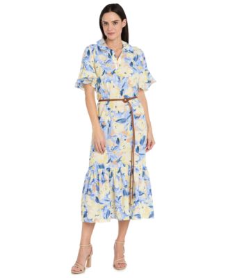 Women's Collared Midi Shirt Dress