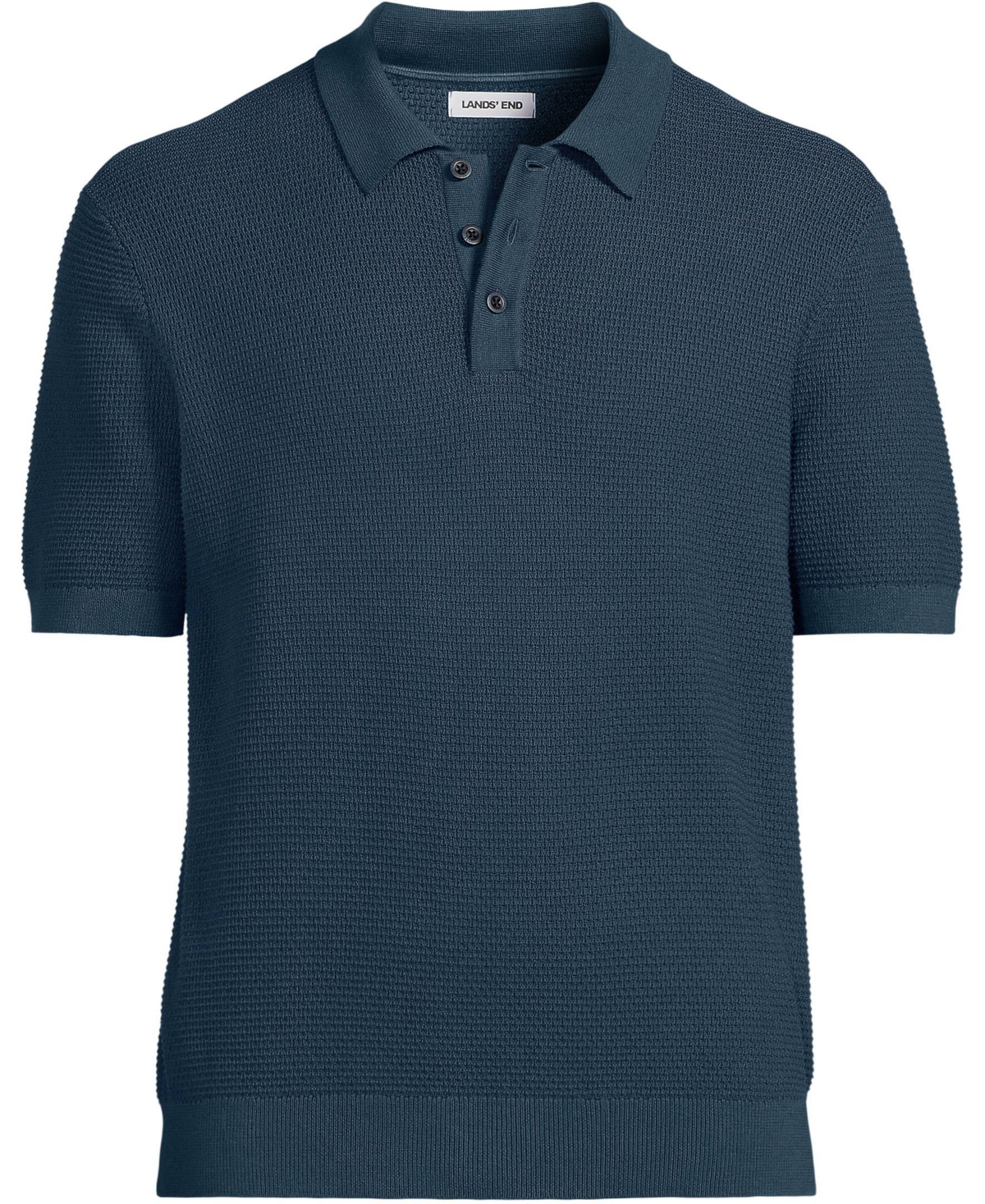 Lands' End Men's Short Sleeve Fine Gauge Sweater Polo