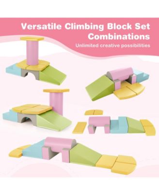 10-Piece Soft Foam Climbing Blocks for Toddlers, PU Leather Covers