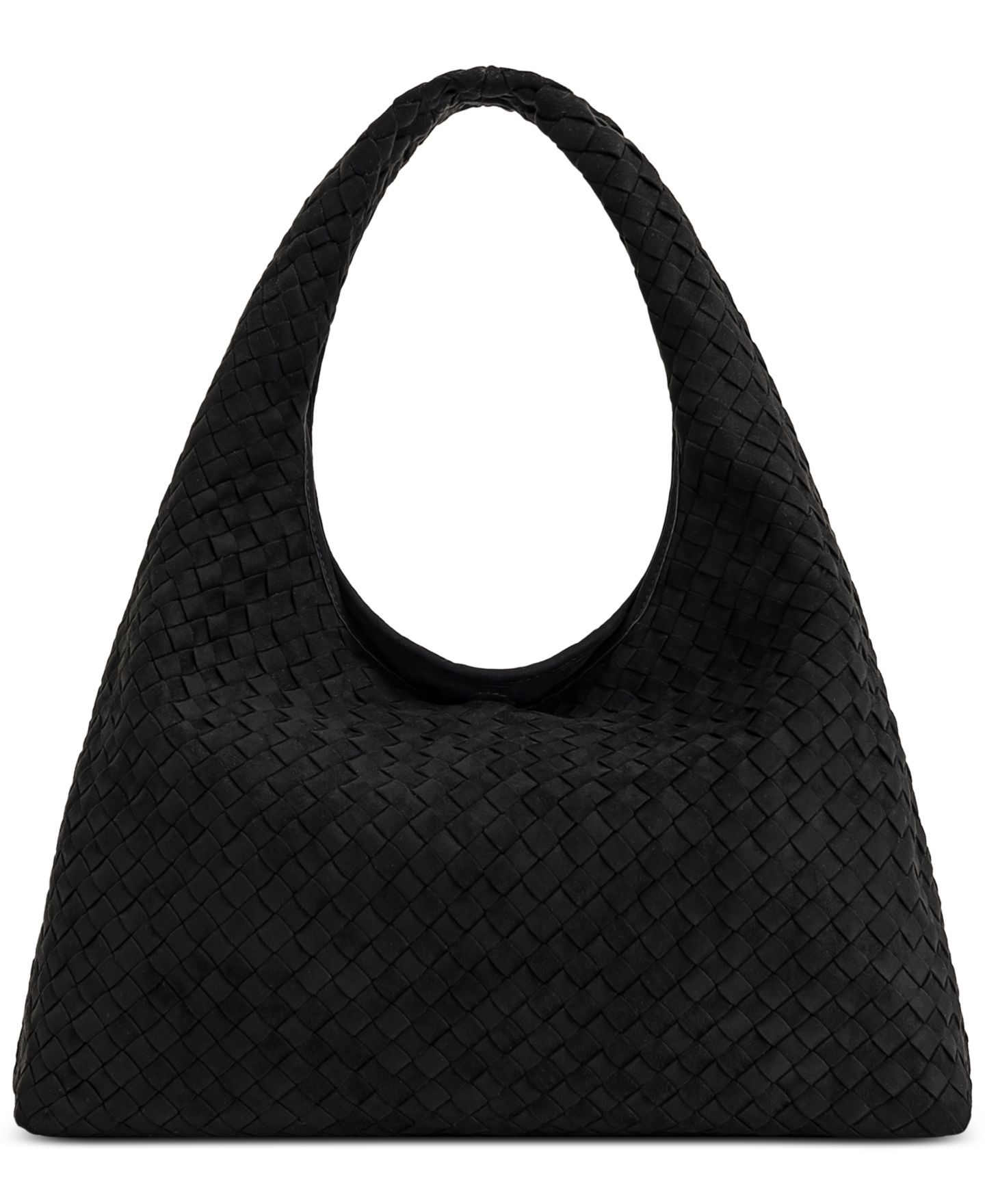 Женская сумка JW PEI Laura Faux Suede Woven Extra-Large Shoulder Handbag, цвет: Чёрный — фото 2