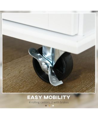 Kitchen Island on Wheels, Kitchen Cart with Drop Leaf