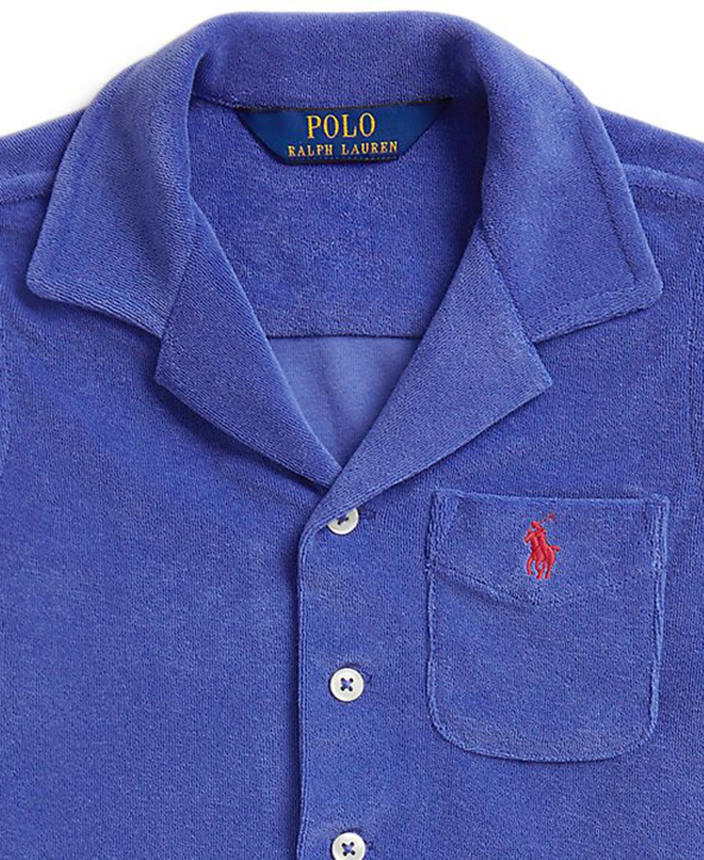 Детский комплект Polo Ralph Lauren: махровая рубашка и шорты, 2T-6X, цвет: Синий — фото 3