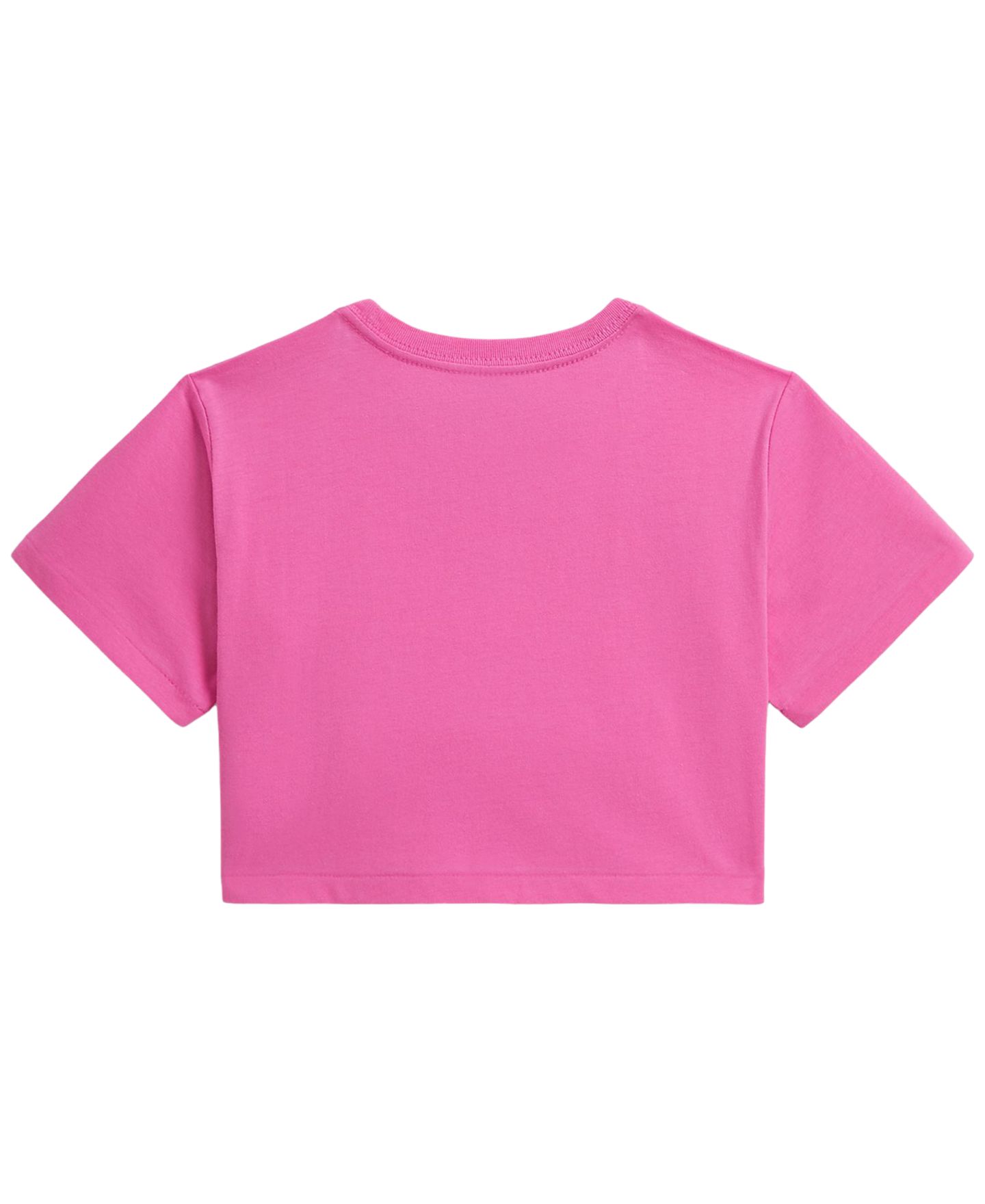 Футболка Polo Ralph Lauren Floral-Print Logo Cotton Boxy T-Shirt для девочек, цвет: Розовый — фото 2