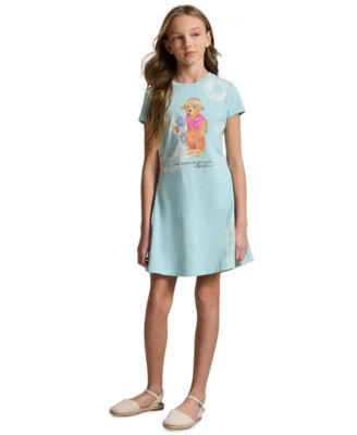 Girls' 7-16 Tie-Dye Polo Bear Cotton Jersey Dress
