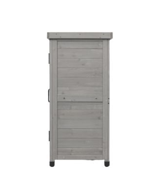 31.5x17x36" Potting Bench with Storage Cabinet and Metal Tabletop