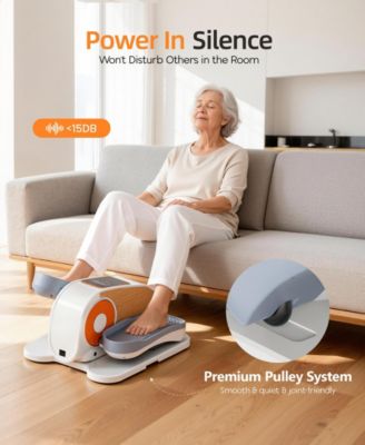 Under Desk Elliptical Machine Pedal Exerciser 12 Speeds with Remote & Resistance Bands