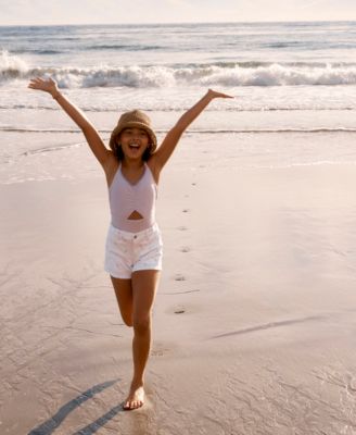 Girls' Pocket Detail Twill Shorts