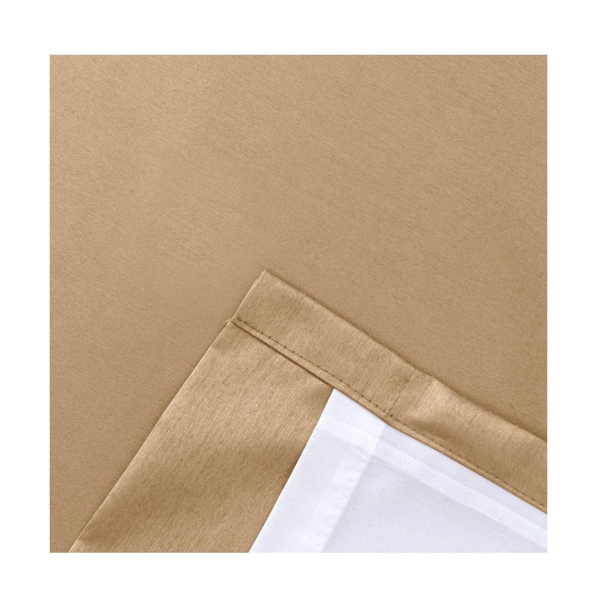 Ellis Curtain Luna Faux-Silk Rod Pocket/Back Tab Tailored Pairs - 100x96", Taupe
