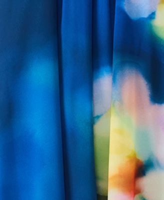 Juniors' Printed Halter Neck High-Low Dress