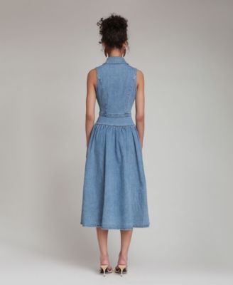 Women's Spread Collar Midi Dress