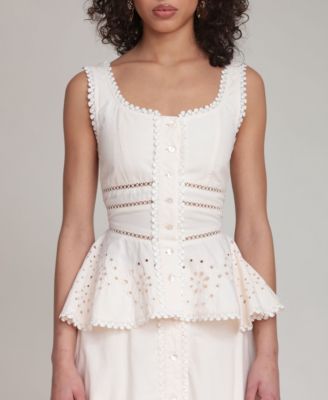 Women's Scoop Neck Peplum Top