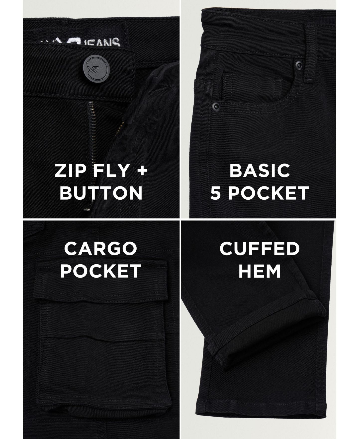 Брюки XRAY Flex Slim Fit Cargo 8-18 для мальчиков, цвет: Чёрный — фото 4