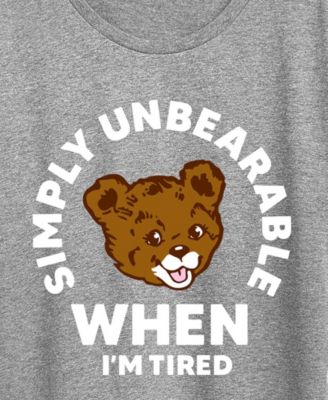 Plus Size Instant Message Tired Simply Unbearable Short-Sleeve Graphic T-Shirt