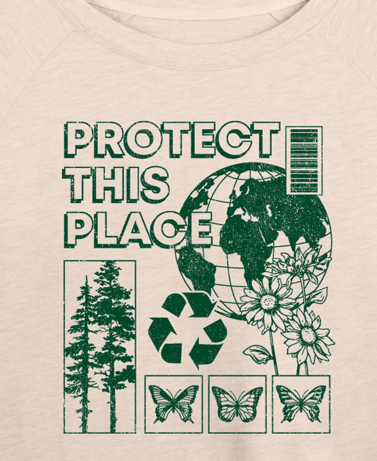 Hybrid Apparel Plus Instant Message Protect This Place French Terry Long-Sleeve T-Shirt