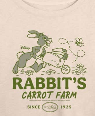 Plus Size Winnie The Pooh Rabbit Carrot Farm French Terry Long-Sleeve T-Shirt