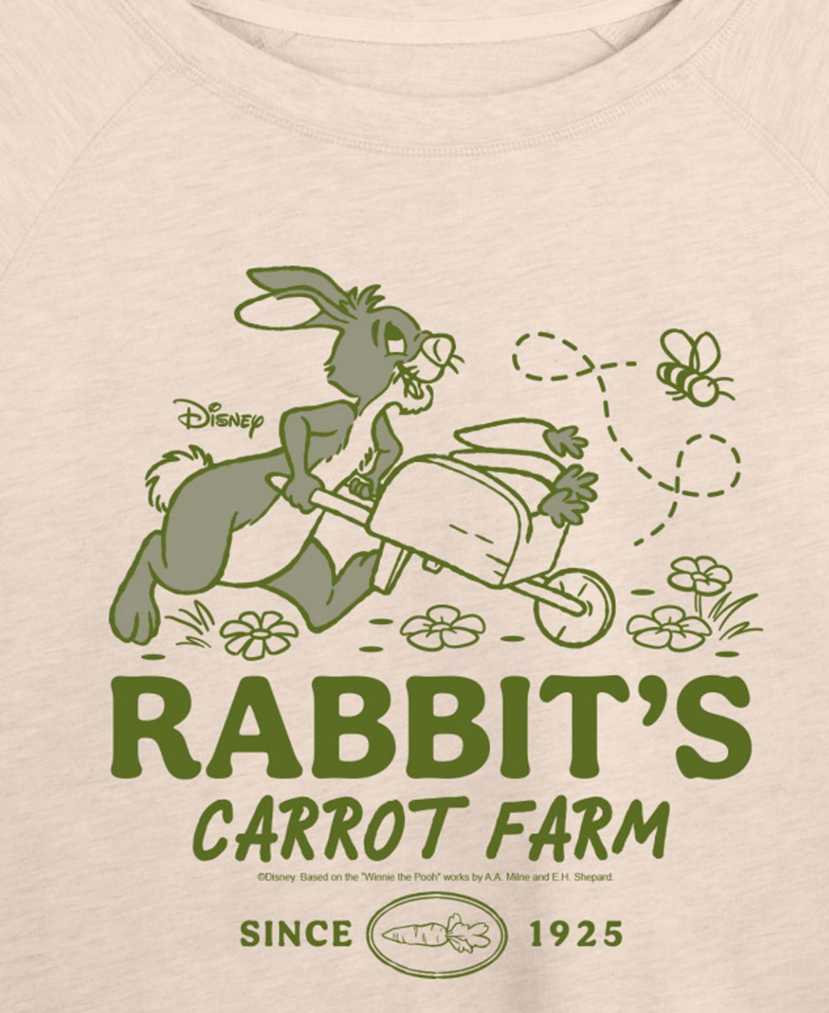 Hybrid Apparel Plus Winnie The Pooh Rabbit Carrot Farm French Terry Long-Sleeve T-Shirt