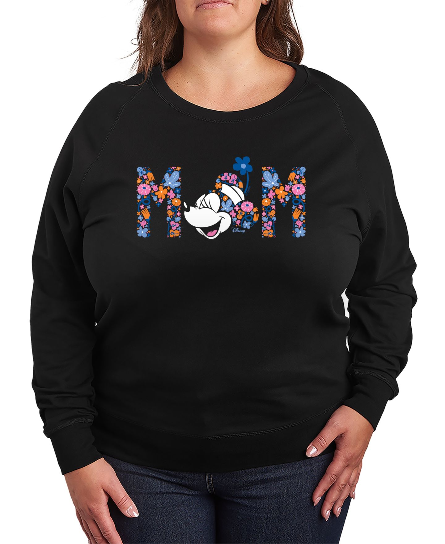 Женская футболка Hybrid Apparel Disney Mom Minnie Florals French Terry Long-Sleeve, цвет: Чёрный — фото 1
