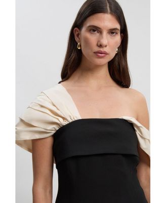 Women's Tailored Taffeta Sleeve Maxi Dress