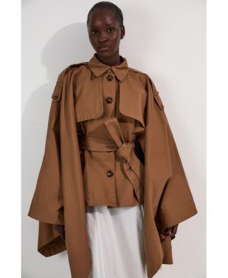 Women's Cape Detail Trench Coat