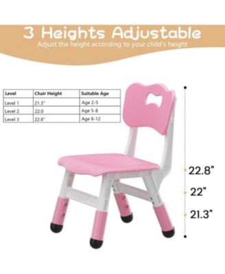 Kids Chair 2 Pack, 3 Levels Height Adjustable Kid Chair, Plastic Toddler Chairs for Children Boys Girls Age 2-6, Suitable for Indoor Use, Home