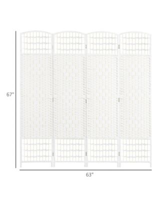 4 Panel Room Divider Folding Privacy Screen 5.6' Room Separator