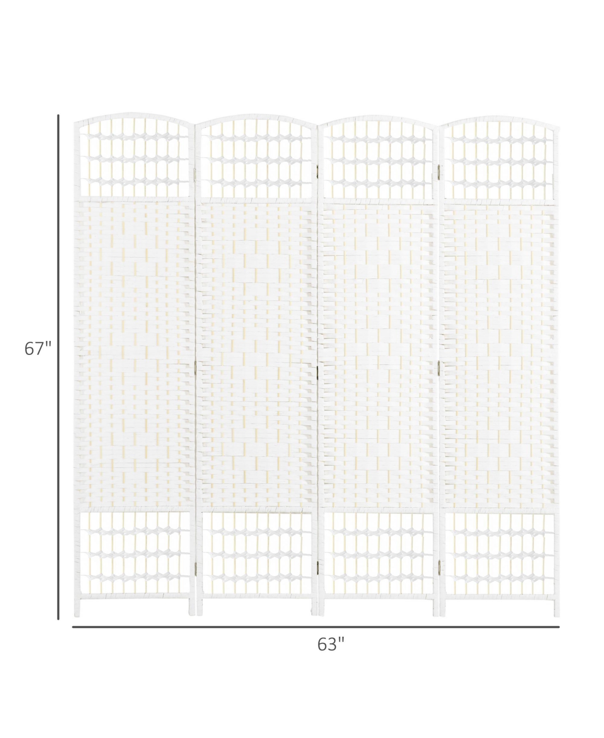 Homcom Panel Room Divider Folding Privacy Screen 5.6' Room Separator