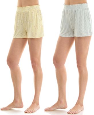 Women's Faux Smocked Pajama Shorts, 2-Pack