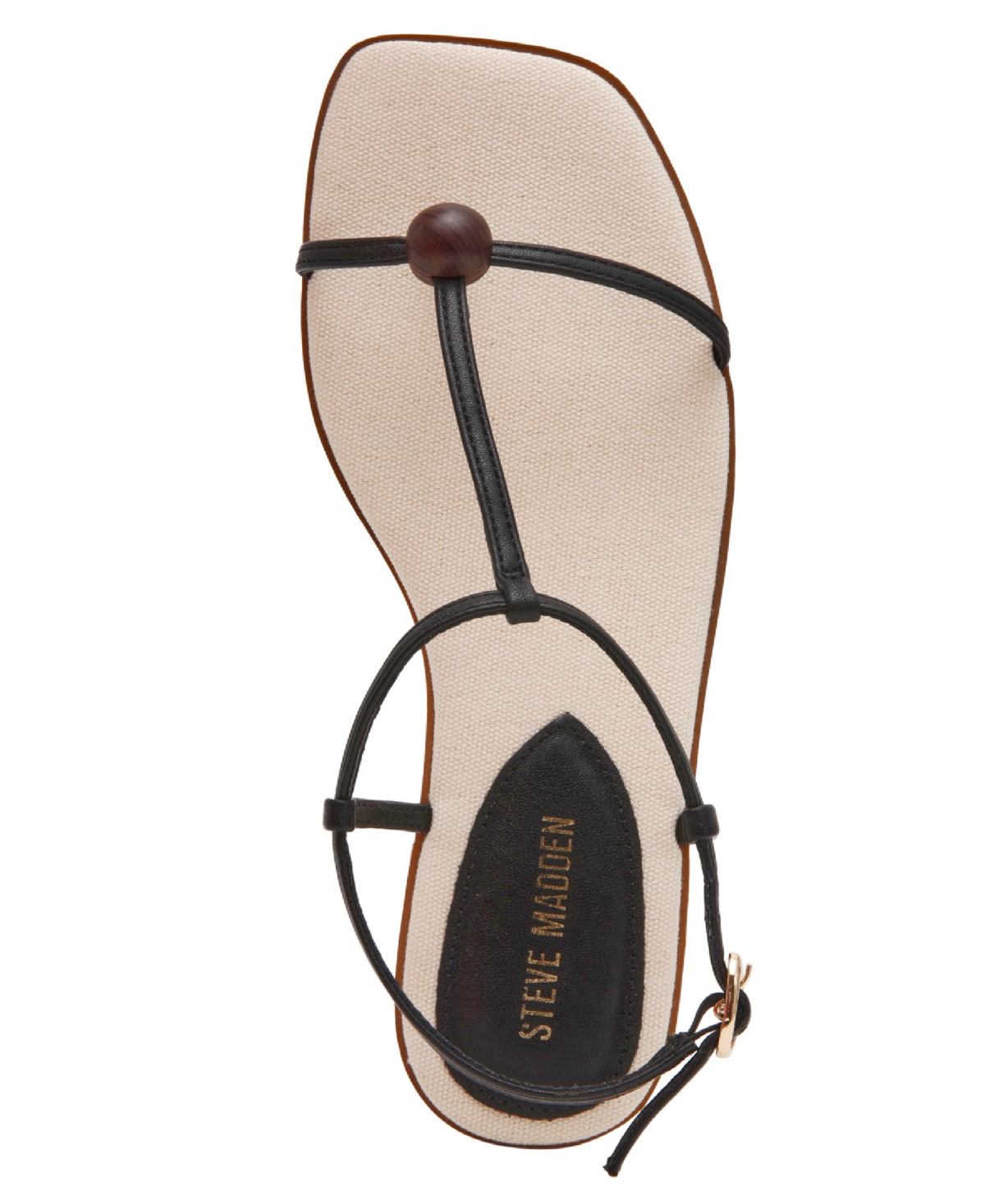 Steve Madden Women's Ritzy Ball-Stud Square Toe Flat Sandals