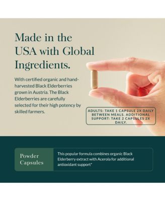 Black Elderberry - With Black Elderberries & Acerola Fruit for Antioxidant Support - 120 Capsules (60 Servings)