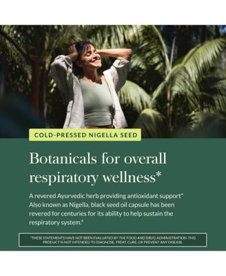 Black Seed Oil - Nigella Seed Traditionally Used for Lung, Respiratory & Antioxidant Support - 60 Liquid Phyto-Caps (30 Servings)