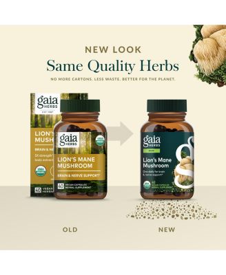 Lion's Mane Mushroom - Brain & Nerve Health Support - 40 Vegan Capsules (40 Servings)