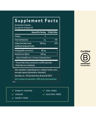 Thyroid Support - Made with Ashwagandha Support Healthy Metabolic Balance & Overall Well-Being - 60 Liquid Phyto-Caps (30 Servings)