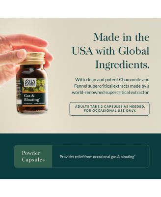 Gas & Bloating - Provides Relief from Occasional Gas & Bloating - With Activated Charcoal, Fennel- 50 Capsules (25 Servings)