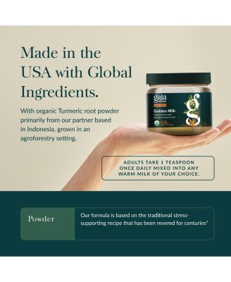 Golden Milk - Traditional Relaxation Support Supplement Powder for an Ayurvedic Cup of Calm - 4.3 Oz (About 35 Servings)