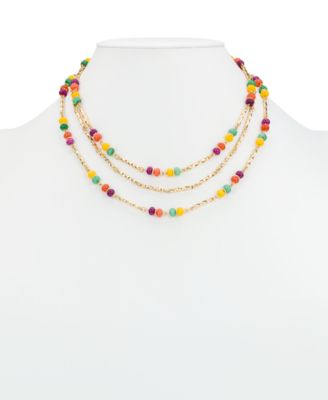 Gold-Tone Plated Triple Modular Necklace